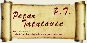 Petar Tatalović vizit kartica
